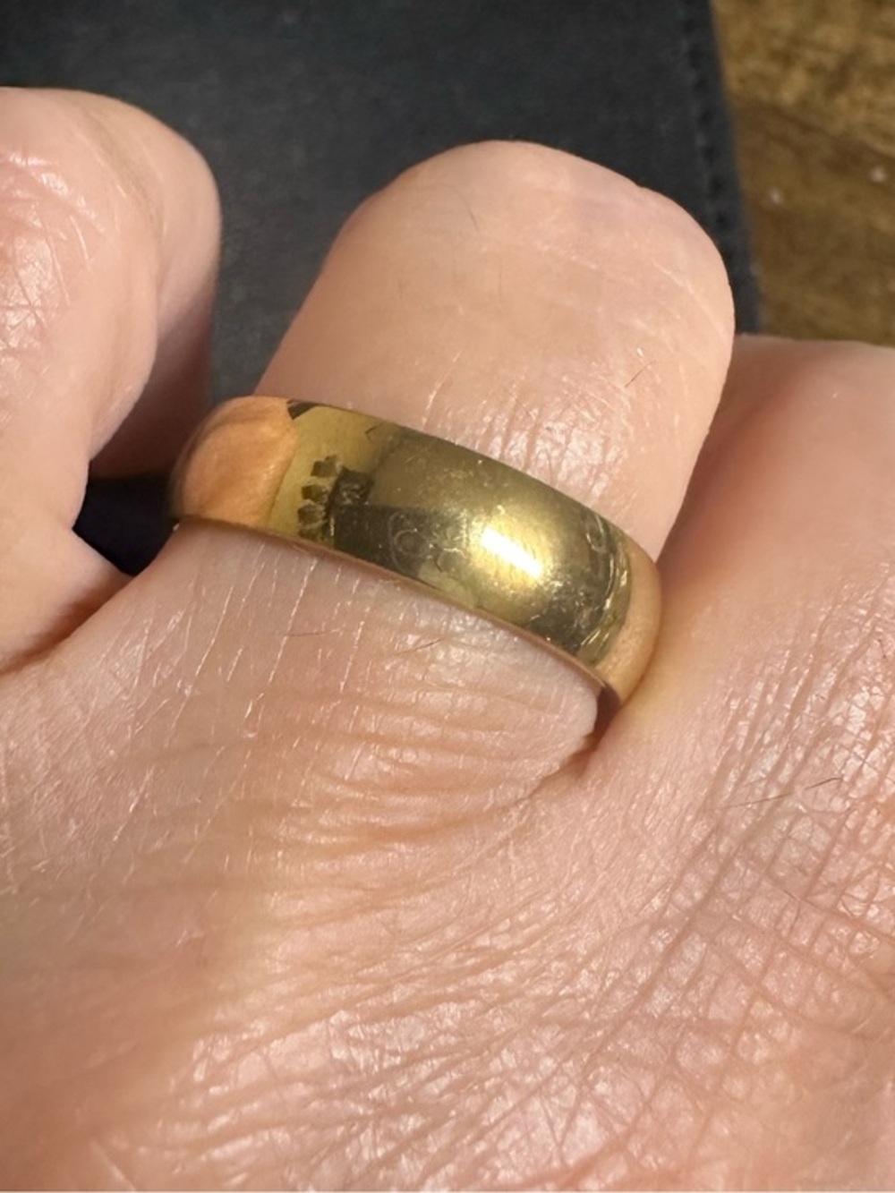 18K Gold-Titanium Classic Wedding Band Ring